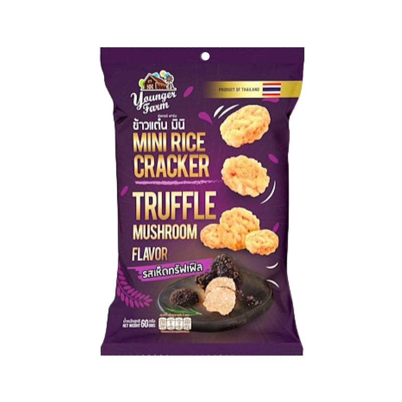 YOUNGER FARM Mini Rice Crackers Truffle Mushroom | Matthew’s Foods Online