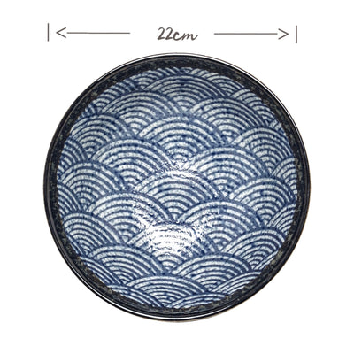 EDO Japanese Wave Pattern Ramen Bowl | Matthew's Foods Online